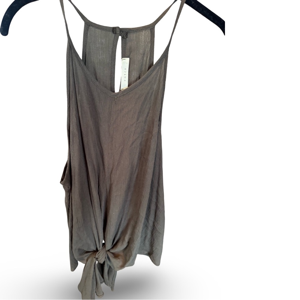 Entro Gray Tie-Front Camisole